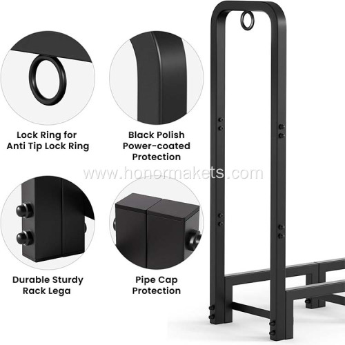 High-capacity Steel Outdoor Firewood Rack Heavy Duty Firewood Pile Storage Racks Wood Storage Accessory Firewood Log Rack